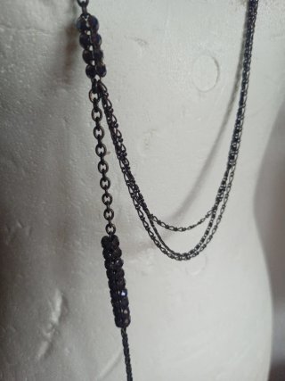 Collar bisutería largo cadena cobre oscuro