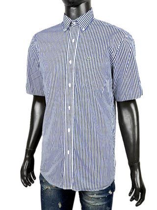 Lacoste Camicia Uomo 39 M Righe Regular Fit Cotone