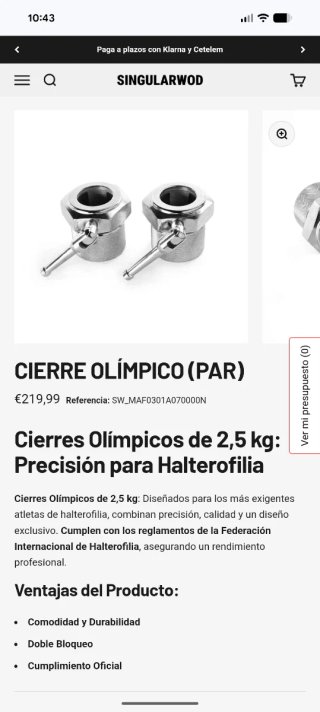 Cierres Powerlifting Halterofilia (Par)