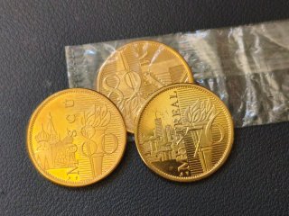 Monedas Juegos Olímpicos con Baño de Oro