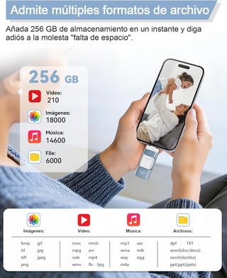 Memoria USB 256GB para iPhone y Android