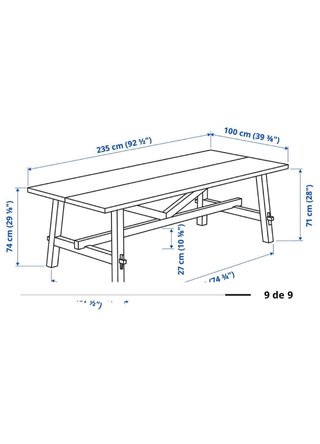 Mesa Comedor Madera y Metal Ikea