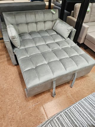 Sofá Cama Gris 2 Plazas Terciopelo