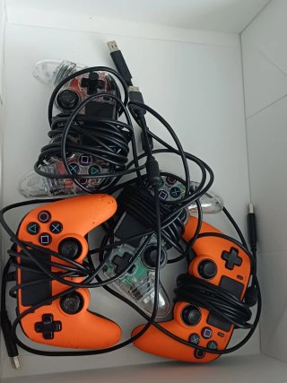 Lote 4 Mandos PS4 Naranja y Transparente