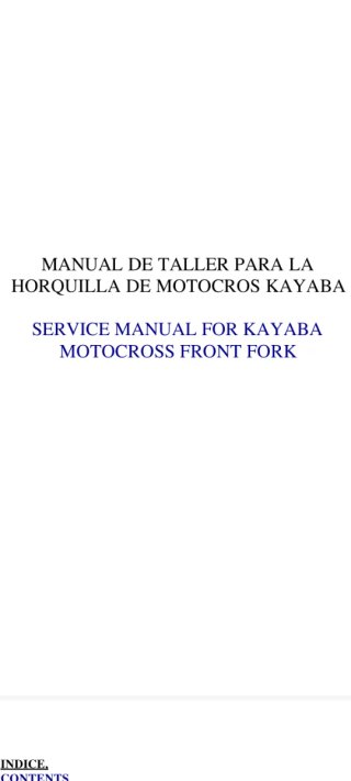 Manual Taller Horquilla Motocross Kayaba