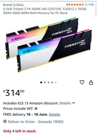 G.Skill Trident Z Neo DDR4 32GB 3600MHz CL16