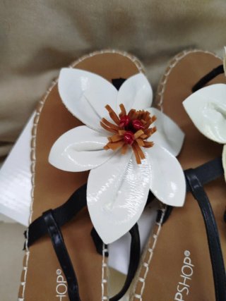 Sandalias Zapshop Flores Blancas