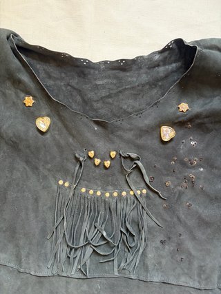 Abito vintage vera pelle camoscio anni 80