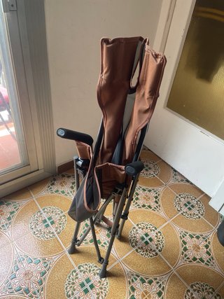 Silla Camping Plegable Decathlon Marrón