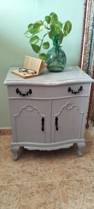 Comodino vintage grigio
