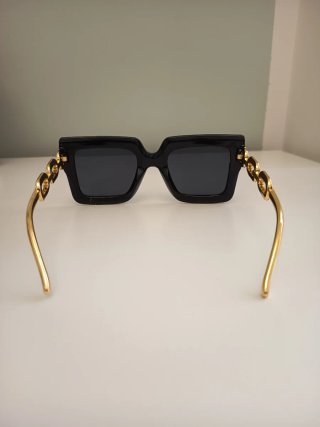 Occhiali da sole donna vintage neri e oro