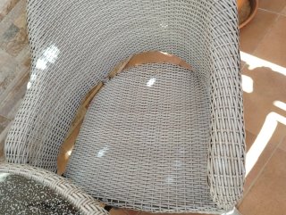 Conjunto Mesa y 2 Sillas Jardín Mimbre