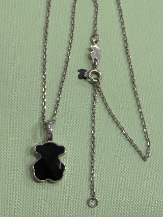 Collar Tous Oso Negro Plata onix