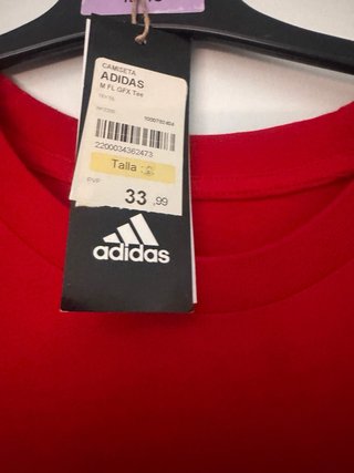 Camiseta Adidas Deportiva Roja Talla S