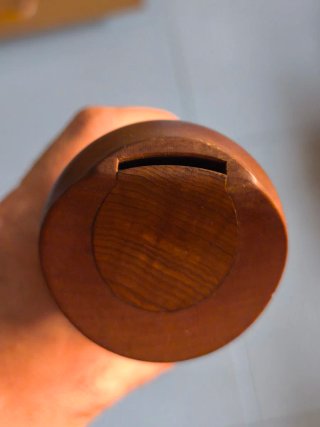 Flauta de pico acodada Huber Swiss antigua
