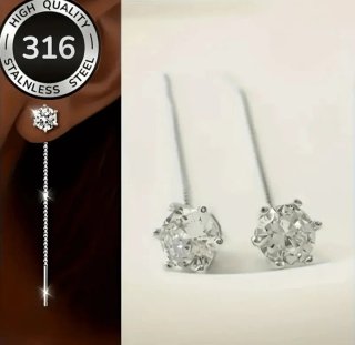 2 Pendientes Borla Minimalista Brillo
