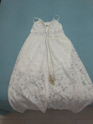 Vestido blanco ibicenco talla única