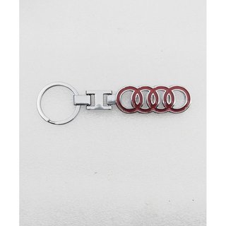 LLAVERO METALICO 4 AROS AUDI SIMBOLO ROJO REGALO