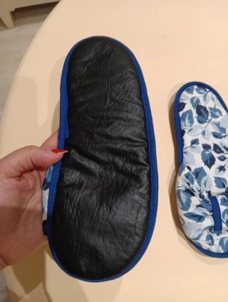 Pantuflas mujer viaje azul y blanco