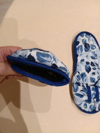 Pantuflas mujer viaje azul y blanco