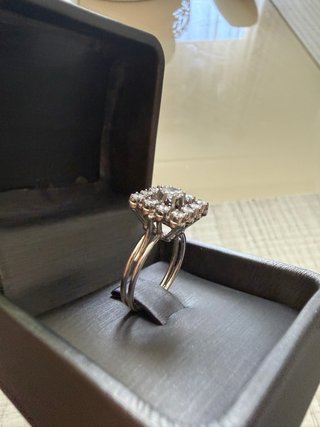 Anillo Vintage  Oro Blanco Diamantes