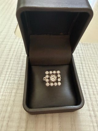 Anillo Vintage  Oro Blanco Diamantes