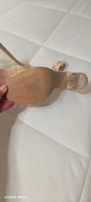 Sandalias transparentes tacón bloque beige T38