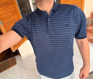 Polo Burberry Rayas Azul Talla L
