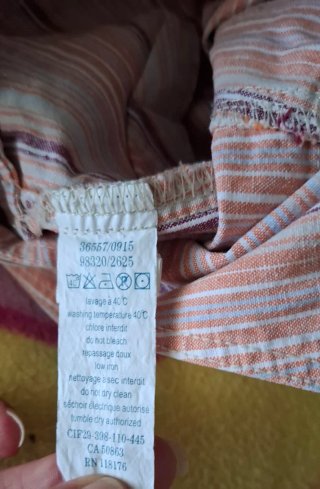 Salopette corta Obaïbi righe 23 mesi unisex