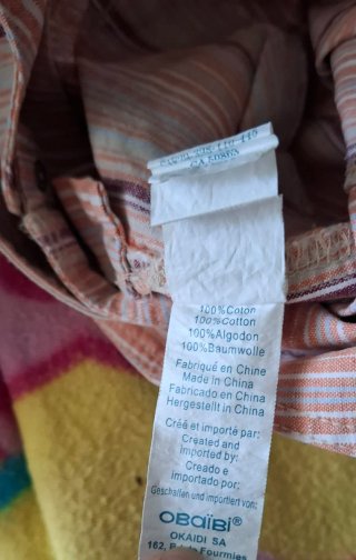 Salopette corta Obaïbi righe 23 mesi unisex