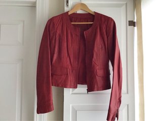 Chaqueta cuero burdeos