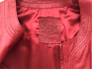 Chaqueta cuero burdeos
