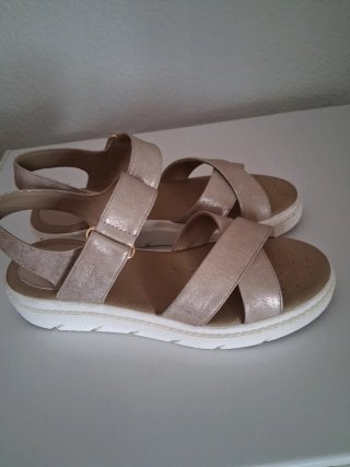 Sandalias Geox Piel Beige Doradas