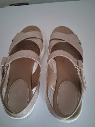 Sandalias Geox Piel Beige Doradas