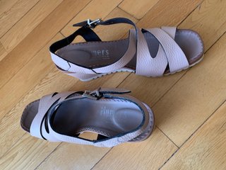 Sandalias Beige/Rosa Cuña