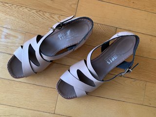 Sandalias Beige/Rosa Cuña