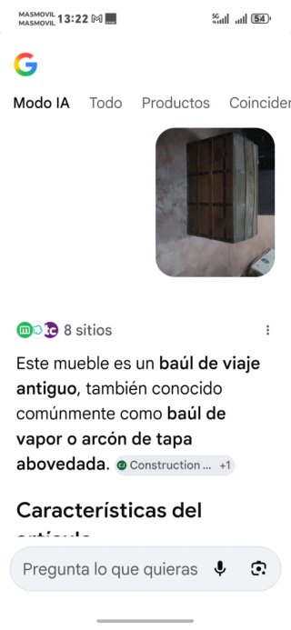 Baúl antiguo tapa curvada