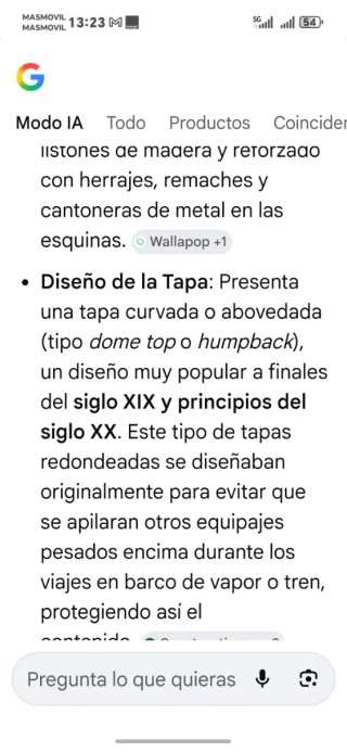 Baúl antiguo tapa curvada