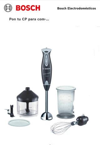 Batidora de mano Bosch 750W 12 vls mas turbo