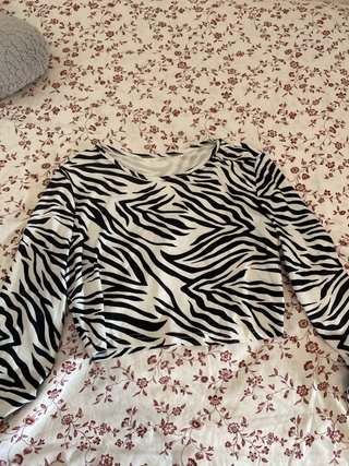 Top estampado cebra manga larga