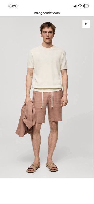 Pantalón corto 100 % lino Mango hombre Talla 42