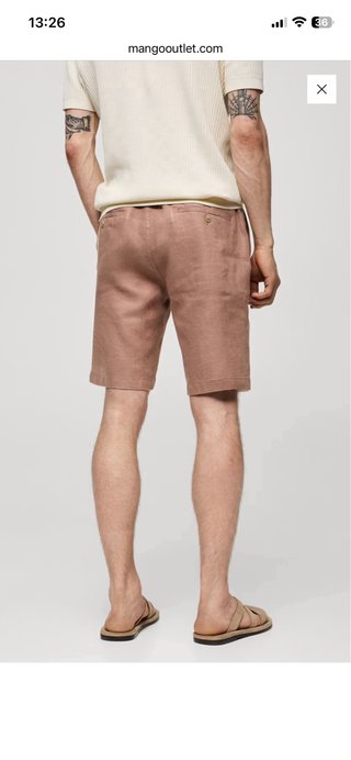 Pantalón corto 100 % lino Mango hombre Talla 42