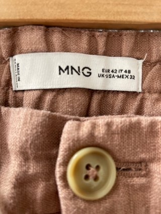 Pantalón corto 100 % lino Mango hombre Talla 42