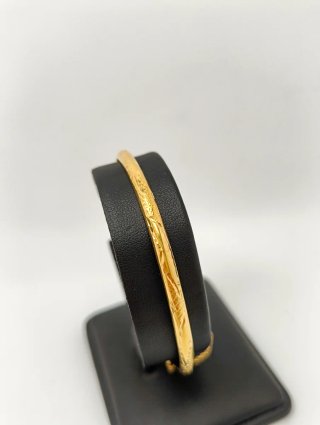 Pulsera caña fina tallada Oro 18k