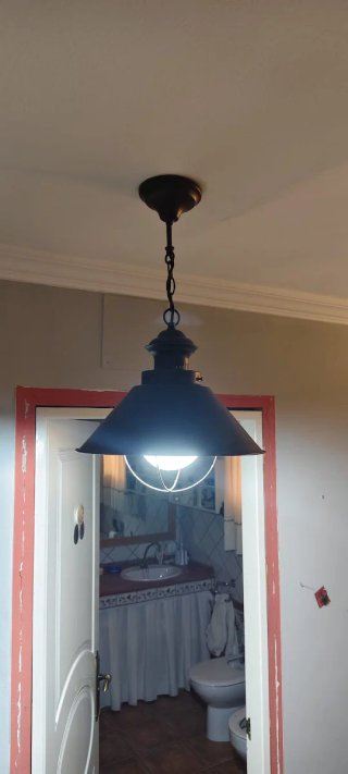 Lámpara colgante metal y cristal,de techo