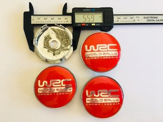 4 CENTROS DE RUEDA WRC 60mm ROJO