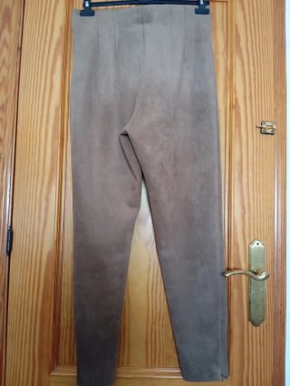 Pantalones efecto ante Zara marrones