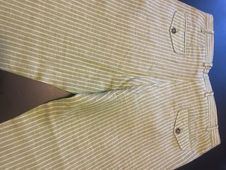 Pantaloni Uomo Lino Righe Verdi