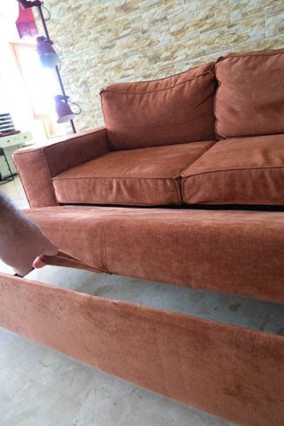 Sofá Chaise Longue 3 Plazas Marrón