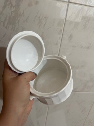 Zuccheriera Mikasa in ceramica bianca